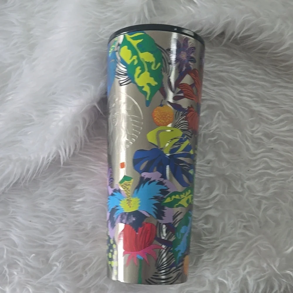 Starbucks Silver and‎ Red Accent Vase